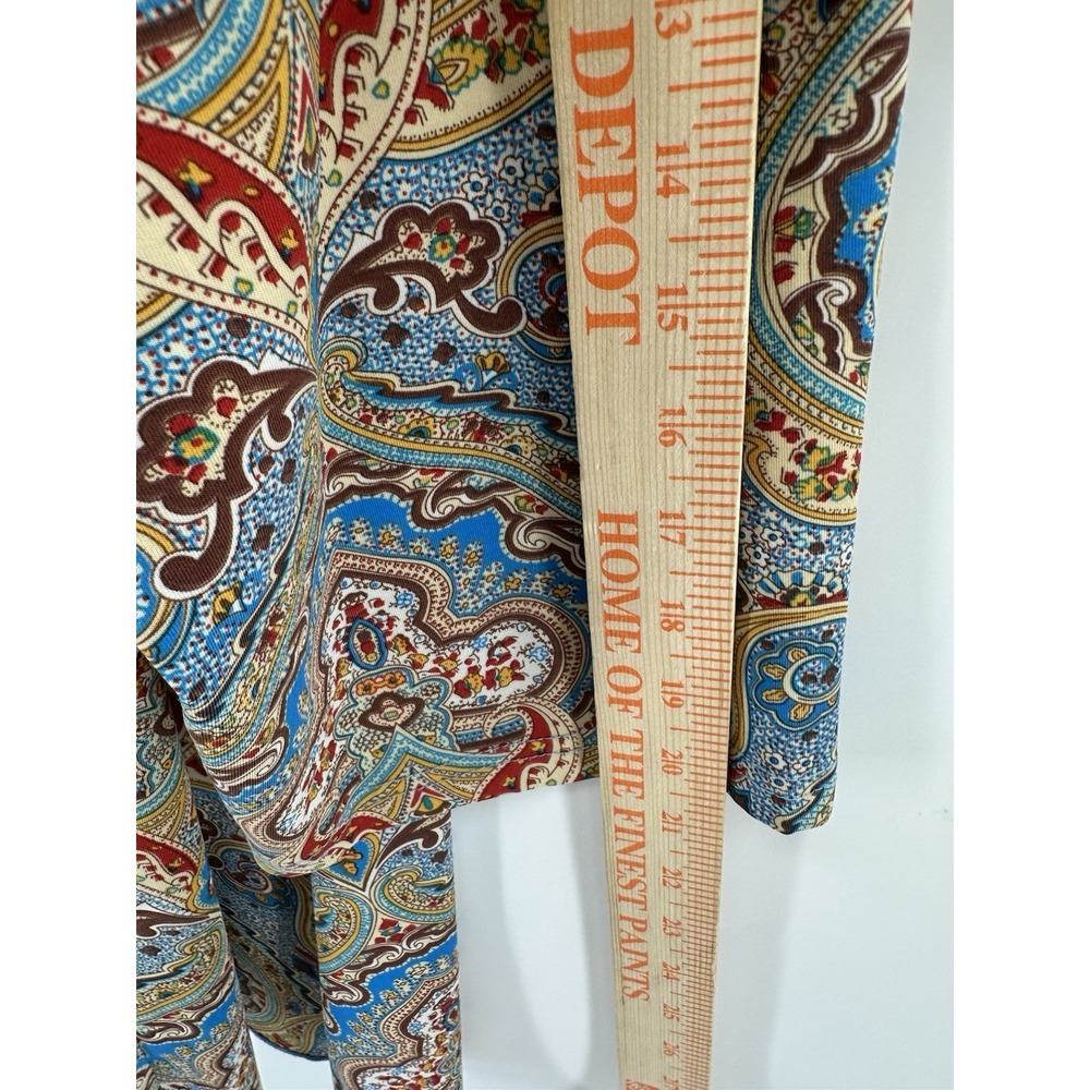 NorthStyle 3X Paisley Tunic Top Boho Flowy Pleated Hem Blue Stretch RR35 - Picture 10 of 11
